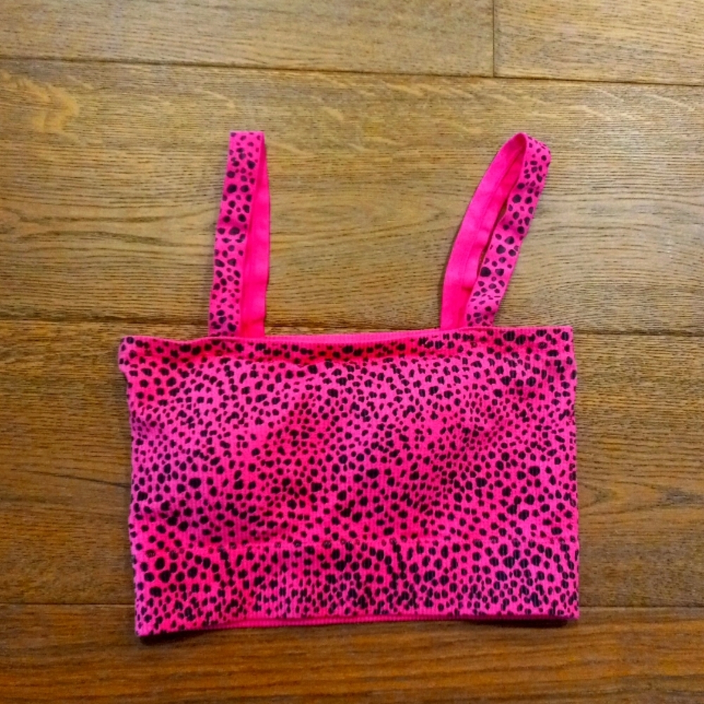 Pink leapord crop top